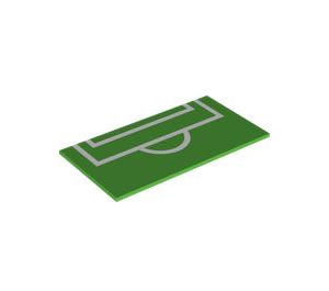 LEGO Tile 8 x 16 med Penalty Area Fotball Field Marking med bunnrør, strukturert topp (90498 / 101348)