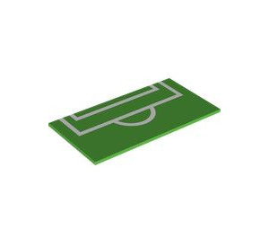 LEGO Fliese 8 x 16 mit Penalty Area Soccer Field Marking mit Unterrohren, strukturierter Oberseite (90498 / 101348)