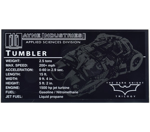 LEGO Tile 8 x 16 with Tumbler Information Sticker with Bottom Tubes, Textured Top (90498)
