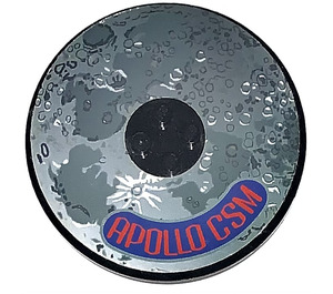 LEGO Tile 8 x 8 Round with 2 x 2 Center Studs with "Apollo CSM" Sticker (6177)