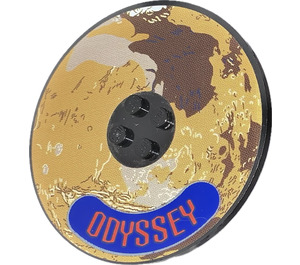 LEGO Tile 8 x 8 Round with 2 x 2 Center Studs with ODDYSSEY and Mars Landscape Sticker (6177)