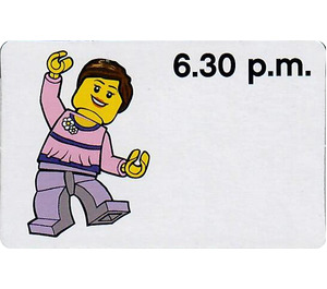 LEGO Time Teacher Activity Card, girl - 06.30 p.m.