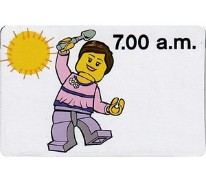 LEGO Time Teacher Activity Card, girl - 07.00 a.m.