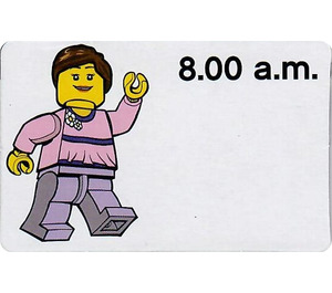 LEGO Time Teacher Activity Card, girl - 08.00 a.m.