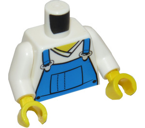 LEGO Torso met Blauw Bib Overalls over V-neck Shirt (76382 / 88585)