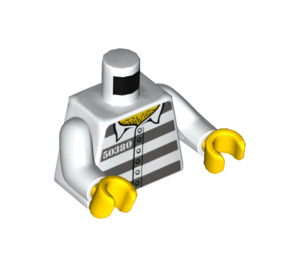 LEGO Torso met Gevangenisstrepen en Number 50380 met 6 knopen (973 / 76382)