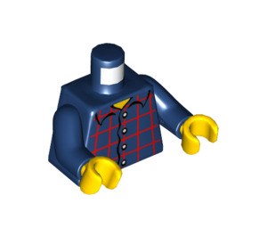 LEGO Torso with red plaid, collared shirt (973 / 76382)