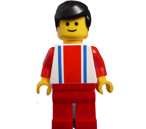 LEGO Turist i Striped Skjorte og med Svart Hår  Minifigur