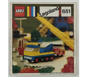 LEGO Tow Truck and Car Set 651-1 Instructions