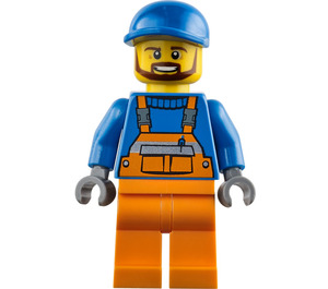 LEGO Tow Truck Driver with Brown Beard Minifigure