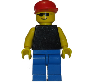 LEGO Town - Zwart Torso, Rood Pet, Zonnebril Minifiguur