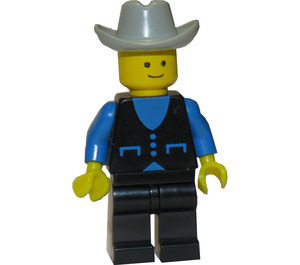 LEGO Town Kovboj s Modrá Košile a Černá Bunda Minifigurka