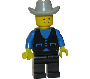 LEGO Town Cowboy mit Blau Shirt und Schwarz Jacket Minifigur