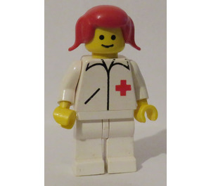 LEGO Town Doktor s Červená Pigtails Minifigurka