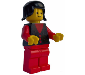 LEGO Town Lady with Black Vest and Three Red Buttons Minifigure