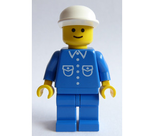 LEGO Town Minifigure met Shirt met 6 Buttons en Wit Pet