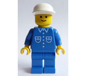 LEGO Town Minifigure with Shirt with 6 Buttons and White Cap