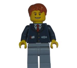 LEGO Train Conductor with Blue Jacket with Railway Logo Minifigure