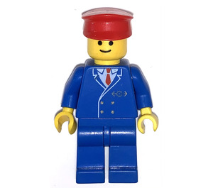 LEGO Train Conductor with red hat and standard face Minifigure