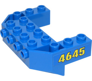 LEGO Train De Affronter Coin 4 x 6 x 1.7 Inversé avec Goujons sur De Affronter Côté avec '4645' (Both Sides) Autocollant (87619)