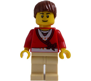 LEGO Tåg Passagerare med Röd Jumper Minifigur