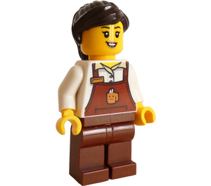 LEGO Zug Station Barista Minifigur