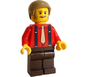 LEGO Train Station Man - Dark Tan Hair Minifigure