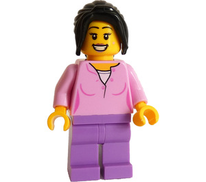 LEGO Train Station Passenger - Black Ponytail Minifigure