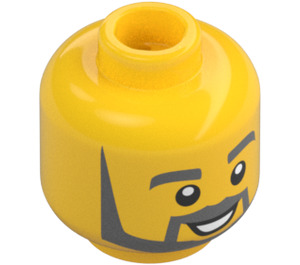 LEGO Train Ticket Inspector Minifigure Head (Recessed Solid Stud) (3626 / 37483)