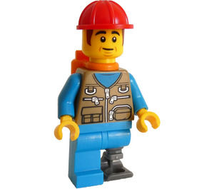 LEGO Train Worker - Bronzer Foncé Gilet Minifigurine