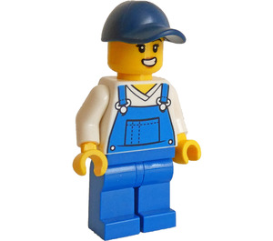 LEGO Train Worker - Femelle avec Bleu Salopette Minifigurine