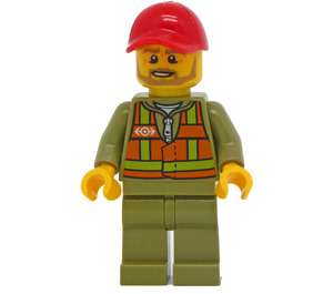 LEGO Train Worker avec Rouge Casquette Minifigurine