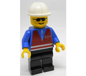 LEGO Trains Worker met Rood Vest en Sunglasses minifiguur