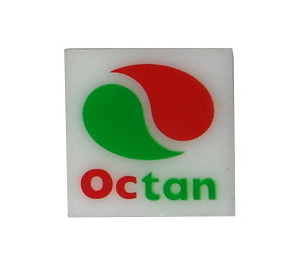 LEGO Translucent White Electric Light Clip-On Plate 2 x 2 with Octan Logo Pattern (2384)