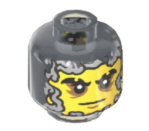 LEGO Gennemsigtig sort Cinder Hoved (Forsænket solid knops) (3274)