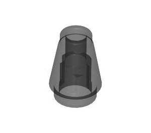 LEGO Transparent Black  Cone 1 x 1 with Top Groove (28701 / 59900)