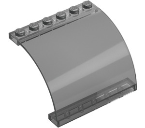 LEGO Gjennomsiktig svart Panel 6 x 5 x 3 Buet (5065)