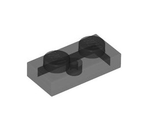LEGO Transparentes Schwarz Platte 1 x 2 (3023 / 28653)