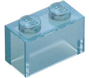 LEGO Transparent Blue Opal Brick 1 x 2 without Bottom Tube (3065 / 35743)