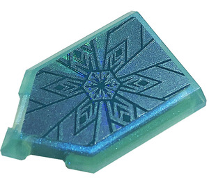 LEGO Opale bleue transparente Tuile 2 x 3 Pentagonal avec Snowflake Autocollant (22385)