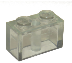 LEGO Transparent Backstein 1 x 2 mit Frosted Horizontal Line