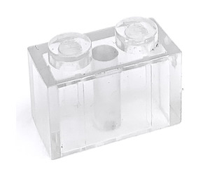 LEGO Transparent Stein 1 x 2 mit Frosted Vertikal Lines