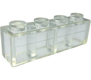 LEGO Transparent Brick 1 x 4 with Frosted Horizontal Line