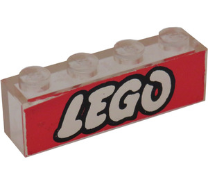 LEGO Transparent Backstein 1 x 4 ohne Unterrohre mit Lego Logo Open 'O' (3066)