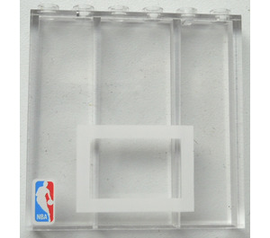 레고 투명한 벽돌 1 x 6 x 5 ~와 함께 'NBA' 그리고 하얀색 Rectangle (45528 / 46196)