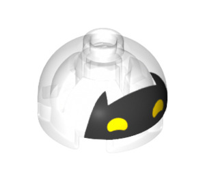 LEGO Transparent Stein 2 x 2 Rund mit Dome oben mit Batman Gesicht (Hohlnoppen, Achshalter) (18841 / 33634)