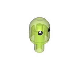 LEGO Transparent Bright Green Bar 1 with Light Cover with Eyes / Face (4278 / 102972)
