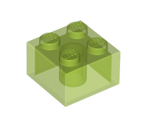 LEGO Vert clair transparent Brique 2 x 2 (3003 / 6223)