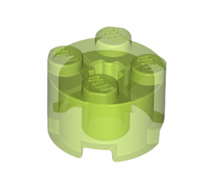 LEGO Transparent Bright Green Brick 2 x 2 Round (3941 / 6143)
