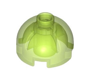 LEGO Transparent Bright Green Brick 2 x 2 Round with Dome Top (Hollow Stud, Axle Holder) (3262 / 30367)